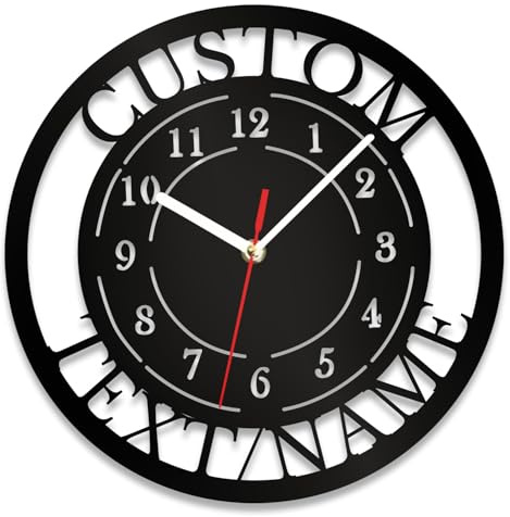 PSUNEY Orologio da Parete Personalizzato con Nome Logo in Metallo da Parete Tools Strumenti Falegname Artista Muratore Idraulico Meccanico Garage Utensili per Officine