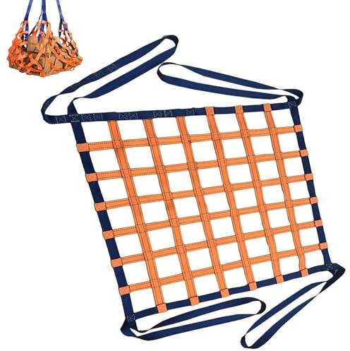 PAUANI Hangendes Hebenetz - Flaches Nylonnetz, Anhängernetz, Schutznetz Garten, Cargonetz Heavy Duty, Für Treppenhebungsnetz, Frachtnetz, Anpassbar, Last 0,3-3,5 Tonnen(4 X 4M/Mesh 15cm/Load 2.5t)