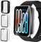 ivoler 3 Piezas Funda para Xiaomi Smart Band 9 Pro (No para Xiaomi Smart Band 9), Protección Completa Protector de Pantalla de Cristal Vidrio Templado Anti-arañazos Carcasa, 2 Transparente + 1 Negro