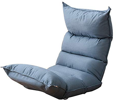 HHTTXXYY Bodenstuhl Lazy Leisure Sofa Multipositionsverstellbarer Boden-Loungesessel Abnehmbarer und waschbarer Mondstuhl Bettsessel Kind für Balkon Erkerfenster (Farbe: Seeblau)