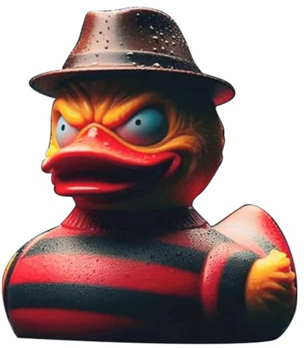 Pesoncarl Garden Statue, Goth Satanic Duck Classic Horror Movie Character Duck Punk Duck Rock Duck Statue 3D Horror Movie Ducks Handmade Figures Duck