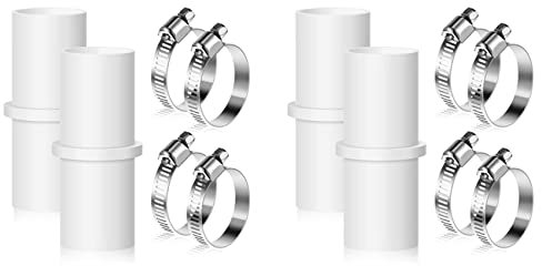 Dxoniislh 4 Pieces Washing Machine Drain Hose Connectors Washer Extension Adapter with 4 Pieces Drain Hose Clamps