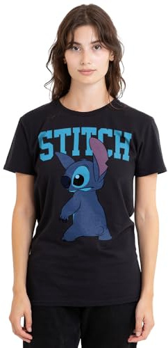 Lilo and Stitch Disney Lilo Stitch Classic Pose Ladies T Shirt, Black Camisa Mujer (Pack de 1)