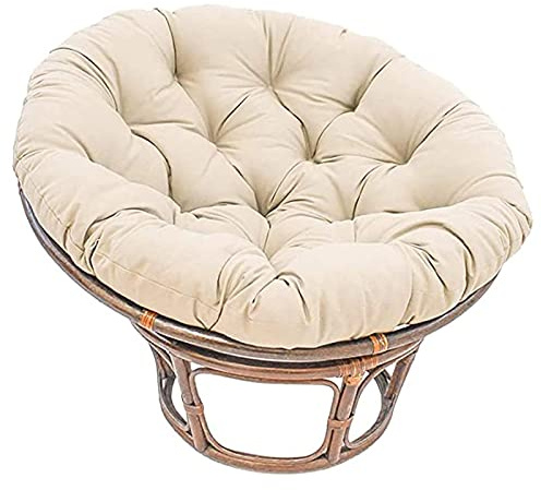 Extra dicker Papasansessel-Kissenbezug, Beige, 70 x 70 cm, weiches und bequemes Sitzkissen für Schaukelkorb, Eiernest, Innenbereich, Balkon, Ersatz-Papasankissen