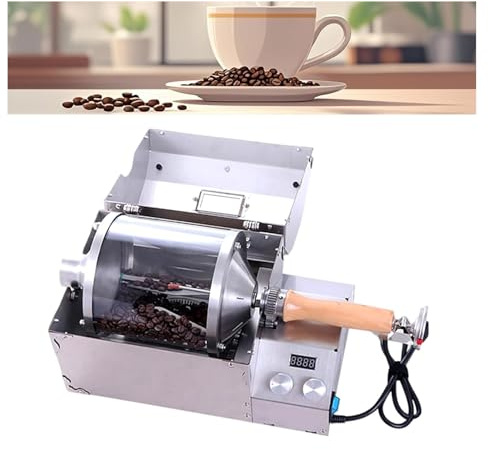 BOOZXCV Electric Coffee Bean Roaster for Home Use 0.88lb Capacity Temperature Control (100-300℃), Non-stick, for Beginner Roasting, 1200w, 220v