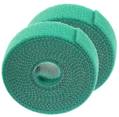 FUTUREORYY Cinta para Amarrar Plantas De Jardín Reutilizable Verde 50ft 2 Piezas Soporte Ajustable para Tomates y Arbustos Resistente Intemperie para Exteriores y Cultivo