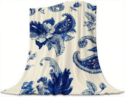 Coperta Flanella Singolo 210x180cm, Blu Coperta Divano Riscaldante e Morbida, Coprituto per Divano Letto Sngolo in Morbido Pelosa, Coprituto di Protezione per Mobili Per Letto, Regalo, Arte,Model699