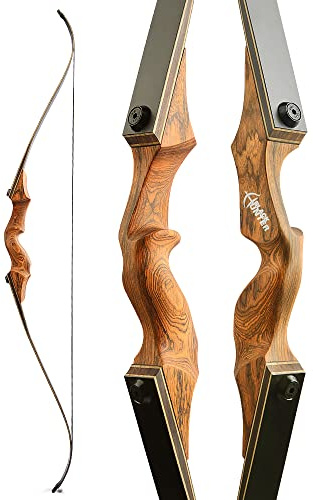 Poearcus 60” Recurvebogen und Pfeilset „Black Hunter“ 20–60 lbs Bogenschießset für Erwachsene Links-/Rechtshänder Jagdbogen Wettkampfbogen Langbogen zum Schießen (Recurvebogen, 25 ibs, Linke Hand)