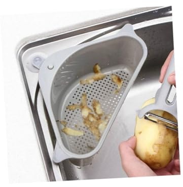 KOCKSHION 2 pièces Panier Évier Cuisine à Ventouse Panier Vidange Évier Plastique Gris Étagère de Rangement pour Vaisselle et Aliments Installation Facile Usage Cuisine et Salle de Bain