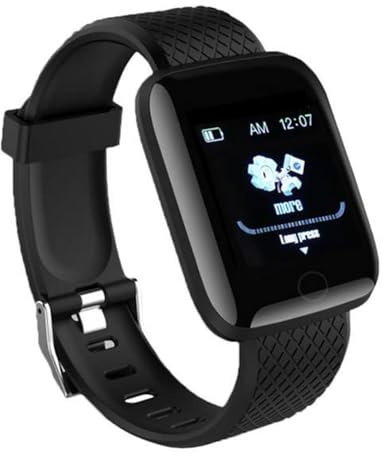 Bewinner 116 Más Reloj Inteligente para Niños, Rastreador de Fitness de Pantalla TFT de 1.3 Pulgadas, Reloj Inteligente con Recordatorio de Mensajes Bluetooth, IP67 Impermeable, Contado (Black)