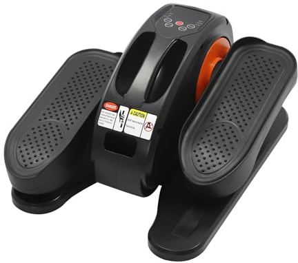 Elektrischer Crosstrainer, 50W Unter dem Schreibtisch Ellipsentrainer, Motorisiert Beintrainer mit Fernbedienung und Display 5 Geschwindigkeiten für Senioren Erwachsene (Orange+Schwarz)