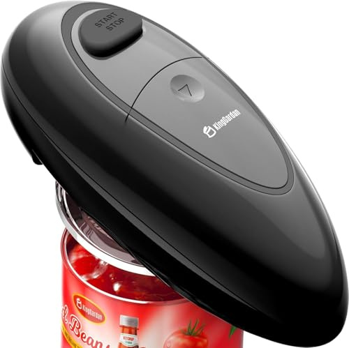 Electric Can Opener, One-Touch Hands-Free Electric Can Opener for Kitchen, Battery Operated, Smooth Edge Cut, Compact Automatic Can Opener, Easy to Use for Arthritis & Seniors, Fits Most Cans, Black