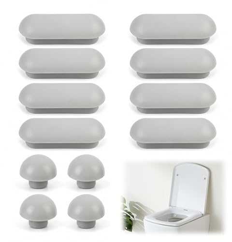 Tampons pour abattant de WC, Lot de 12 Pièces, Patins Anti Bruit en Silicone Autocollants, Accessoire WC Universel pour Réduire le Bruit et Stabiliser