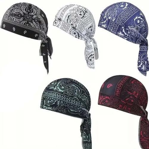 5 Piezas Sombreros CorrerGorras Pañuelos Cabeza Bandana Hombre Deportivas Transpirables SudorGorras CiclismoSombreros Pañuelo Piratas Absorben HumedadGorras SkullForros CascosGorras Algodón