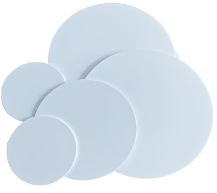 Vit, platt, rund plastskiva Rund ABS-plastplatta for CNC-skärning och mekaniska delar 120 mm x 1-5 mm 8 st(120mm x 5mm(8pcs))
