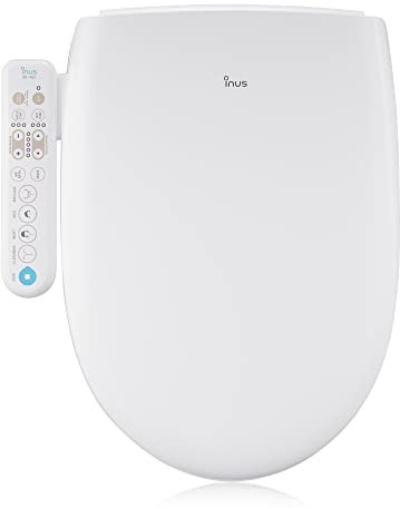 Inus N21 Korean Electric Bidet Toilet Seat, Heated Seat, Self Cleaning Nozzle, Eco Mode, Tankless, Smart Touch Panel, Smart Home, Water & Seat Temperature Control, Elongated, White