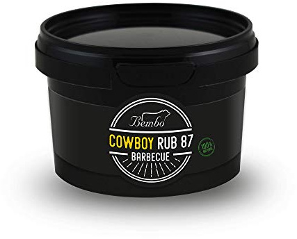 BBQ Cowboy Rub 87 Bembo – Mezcla de Especias para Carne y Bistec – Rub con Café y Cacao – Marinada Seca Barbacoa – Made in Italy – 150 g