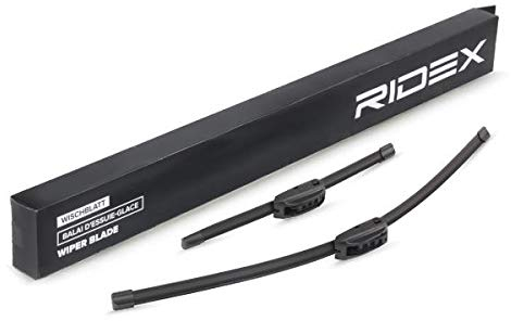 RIDEX Escobilla Limpiaparabrisas Juego de 2 Escobillas con spoiler Delante | Tipo de escobilla: Escobilla con hoja plana Sin marco | Longitud 1: 600mm | Longitud 2: 340mm 298W0191