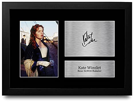 HWC Trading - Kate Winslet Titanic Wandbild, Gedruckt, Signiert Autogramm Bild, A4 Framed, Wohnzimmer