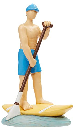 Color-Up.Shop HobbyFun Miniatur Standup-Paddler Figur 10.0 cm Polyresin Sommer Deko Sammlerobjekt