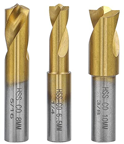 Bestgle 3 Pcs Juego de Cortadores de Soldadura, Brocas de Corte de Soldadura HSS Rotativas, Brocas de Corte Recto Taladro De Eliminación de Puntos de Soldadura