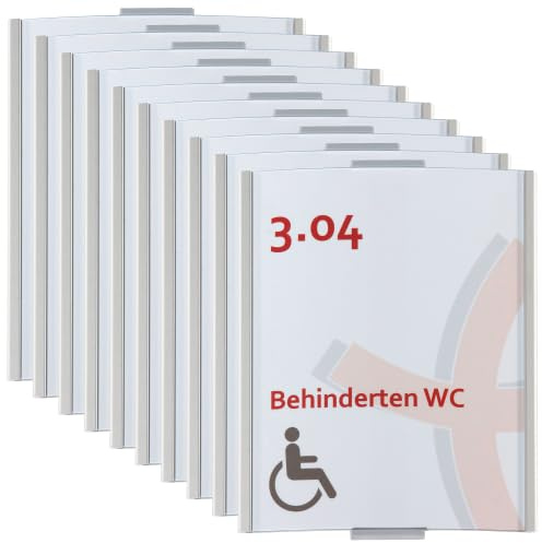 10 Türschild Frankfurt silber | ~A6, 148x120mm | Hochformat | Aluminium | zur Schraub- und Klebemontage | 10 Stück | Büroschild, Raumkennzeichnung Büro