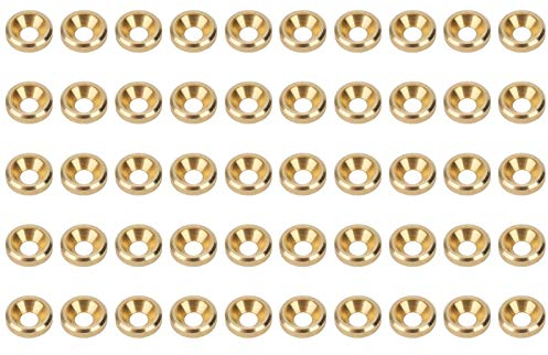 50 Pièces Rondelle à Vis à Tête Fraisée Rondelles à Finition Fraisée CNC Joint à Tête Plate en Cuivre Pur pour Fournitures Industrielles (M6)