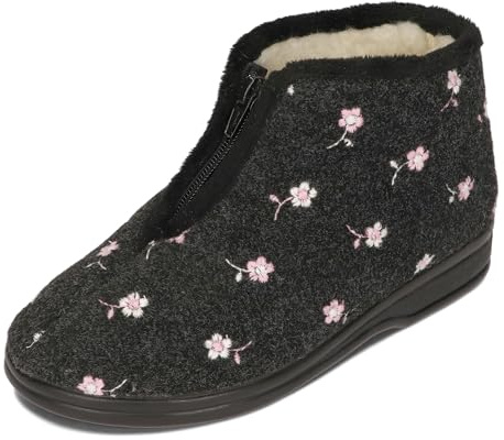BAWAL Pantofole Isolate Donna Uomo Scarpe in Feltro con Lana Stivaletti Zip Unisex Caldo Inverno 36-46 EU (Grafite, 40)