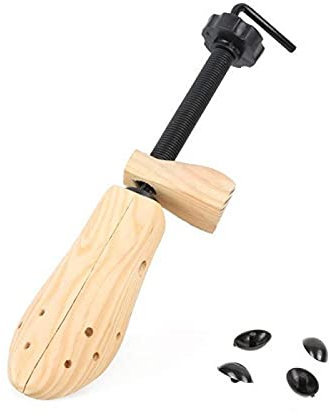 DUNSBY Schuhspanner, 1 Stück, verstellbar, Kunststoff, Feder-Schuhspanner, Holz, Baumformer, Stiefel, Expander, Größe S/M/L, für Herren und Damen, natur, Small