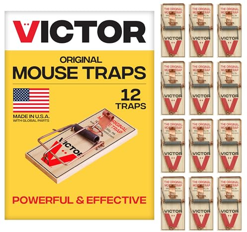 Victor M150-12 - Trampa para Ratones de Madera FSC de Origen sostenible con Pedal de Metal, 12 trampas