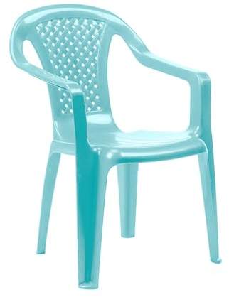 Kinder Stapelstuhl Gartenstuhl ab 10 Monate Bistrostuhl Gartensessel stapelbar Rattan-Optik Balkonmöbel Gartenmöbel Blau