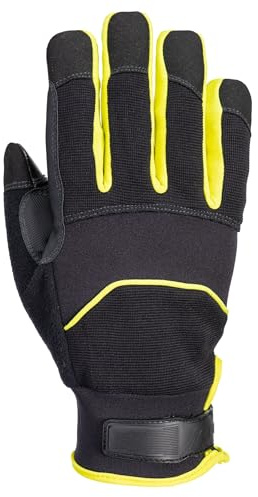 Portwest A792 Needle Resistant F350 Mechanical Glove Textured Finish | Black/Yellow, X Large, EN ISO 21420 Dexterity 5, EN 388 Cut Level F, CE Certified, Metal Mesh, Jobs Requiring High Dexterity