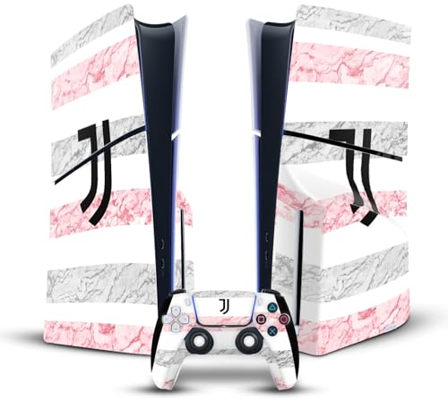 Head Case Designs Offizielle Juventus Football Club Away 2023/24 Match Kit Vinyl Haut Gaming Aufkleber kompatibel mit Sony PlayStation 5 PS5 Slim Disc Edition Console & DualSense Controller