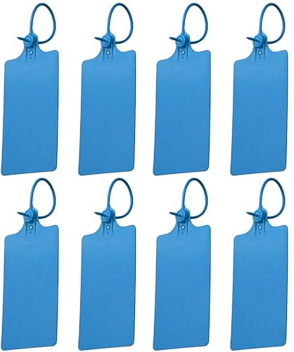 100 etichette di plastica per spedizioni, impermeabili e scrivibili, autobloccanti, con sigilli di sicurezza, antistrappo, grandi etichette per etichettatura e marcatura, 250 mm, blu