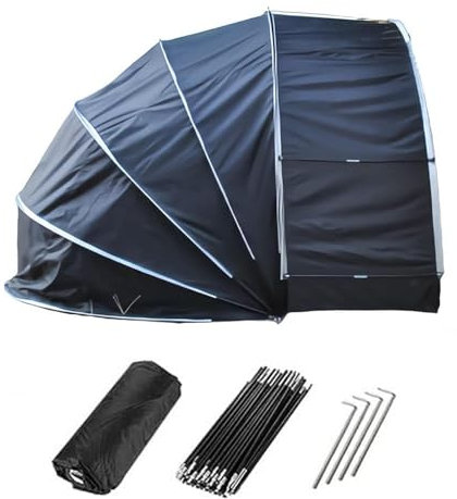 YSMSMZJK Fahrradgarage Hängen 2 in 1 Fahradabdeckungen Für Aussen mit 210D Oxford-Gewebe PU4000 Wasserdicht Motorrad Garage Winterfest Fahrradgarage Wetterfest,Black
