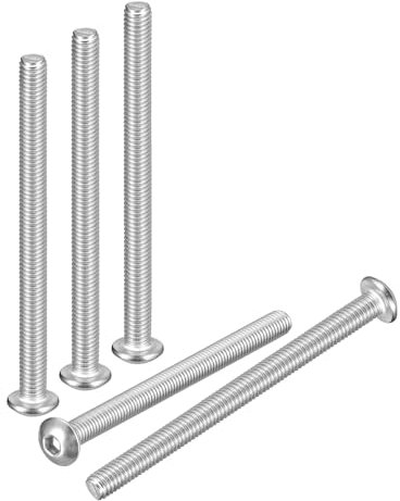 DTGN M5-0.8x65mm Linsenkopfschrauben mit Innensechskant - 50er Pack - Gut für Rennrad, Mountainbike, Auto, Motorrad - 304 Edelstahl weiß lackiert - Sechskant-Antriebsbefestigungen