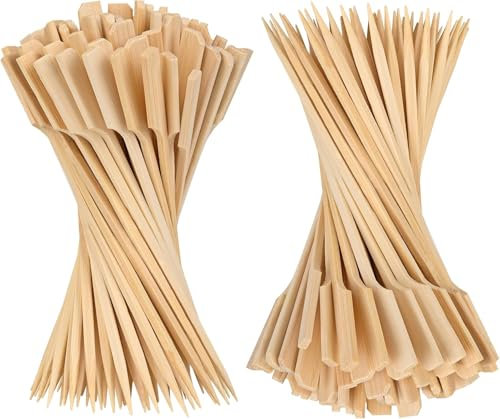 6 Inch Cocktail Picks, 1000PCS Bamboo Skewers for Appetizers, Toothpicks for Appetizers, Flat Paddle Wooden Skewers Food Sticks for Party Drinks Fruit BBQ, Charcuterie Boards Accessories.