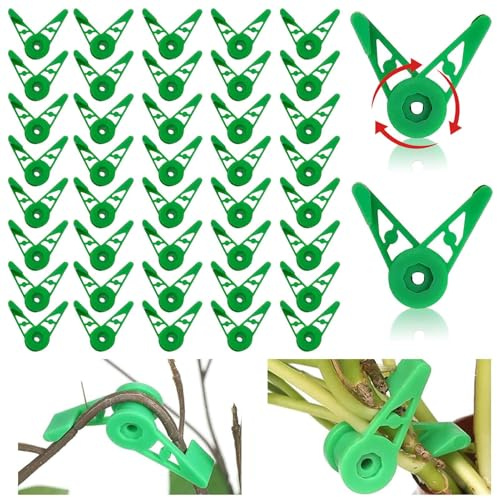 SUFANG 50 Stück Lst Clips 360 Grad Verstellbar Pflanzenbieger Abnehmbar Low Stress Training Pflanzen Clips Pflanzen Bieger Pflanzenbieger Clip Pflanzenclips für Garten Topfpflanzen Gemüse Blumen