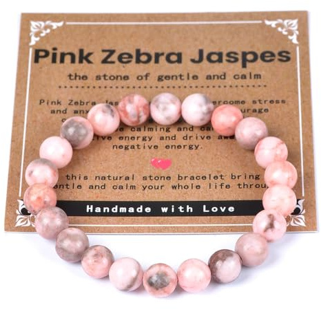 YUEBAYUE Crystal Healing Bracelets,Anxiety Beaded Gemstone Bracelets for Women,Birthday Valentines Christmas Gifts for Women