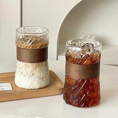 ADESUGATA Lot de 2 tasses à café en verre transparent pour café, cappuccino, latte