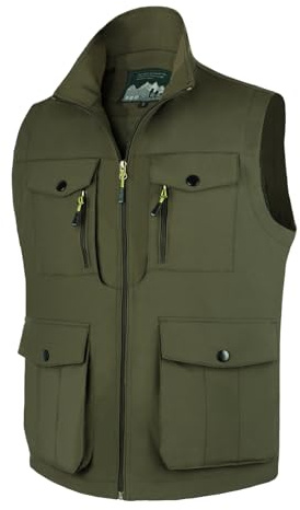 Freiesoldaten Men's Multi-Pockets Fishing Wasitcoat Lightweight Casual Vest Breathable Outdoor Travel Photography Sleeveless Jacket