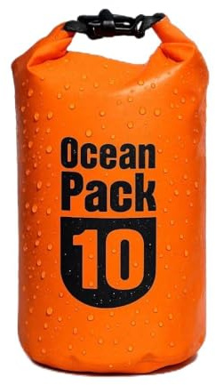 Flowly wasserdichte Tasche mit Schultergurt – Dry Bag für SUP, Strand & Boot | Schwimmtasche & Wetbag für Urlaub, Segeln, Kajak | Travel Gadget wasserdichter Seesack in leuchtendem orange
