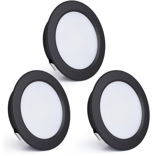 LED Faretti da Incasso 230V 2700K Faretti da Soffitto 55-60MM 3PCS Nero | KYOTECH 4W 440LM Fari Incassati Ultrapiatto 16mm Luce Bianca Calda per Cucina Soggiorno Camera da Letto