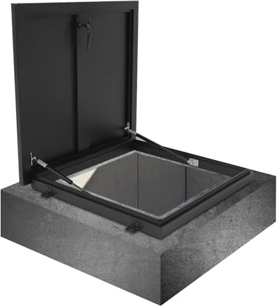 Trappe d'accès de Toit Robuste, Grande Porte d'entretien en Acier, puits de lumière antivol avec poignée, Trappe de Toit Durable (55 x 55 cm) pour Un accès Facile et Une sécurité optimale