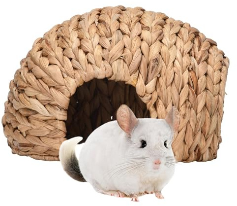 Kaninchenhaus – Katzenhölzern | Versteck | Sicherer Hase, Meerschweinchen, Hamster, Chinchilla | Komfortables Kleintierhaus zum Verstecken, Ausruhen, Kauen, Indoor-Käfig, Haustierspiel