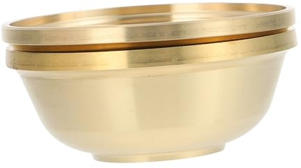 FUNNETOYU Ciotola Offerta Acqua in Rame Grande Resistente e Liscia per Uso Domestico e Tempio Buddista Anti Facile da Pulire