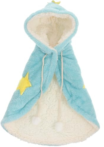 VICASKY Warm Lamb Wool Pet Cape Cloak for Cats and Dogs, Stylish and Easy to Wear Dog Winter Coat, for Outdoor Walking and Cold Weather