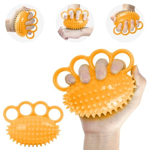 AOOWU Handübungsball, 2 Stücke Handtrainer Fingertrainer, AntistressBälle, Knetball Für Hände Therapie, Fingertherapieball, Karpaltunnel, Kräftigung von Hand, Lindert Stress Angstlinderung
