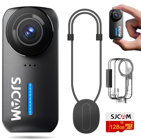 SJCAM C110 Plus Mini Body Camera, with 128GB Card, 4K 170° Fov|Bodycam with Audio & Video Recording, 6-axis Stabilisation,8x Zoom,30M Waterproof Pocket Action Cam Vlogging Camera,f/1.8 POV Cam, Black
