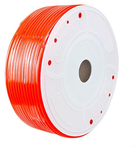 Manguera de aire de 4 x 2,5 mm, tubo neumático de poliuretano de alta presión para compresor de aire, tubería de poliuretano flexible fuerte (rojo)